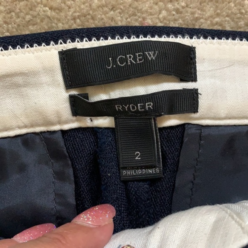 J. CREW Size 2 RYDER Navy Blue Slacks EUC - Picture 3 of 7